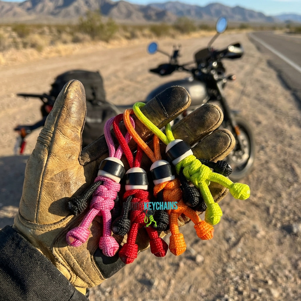 078 Buddy Keychains - White Helmet - Motor Bike Keychains